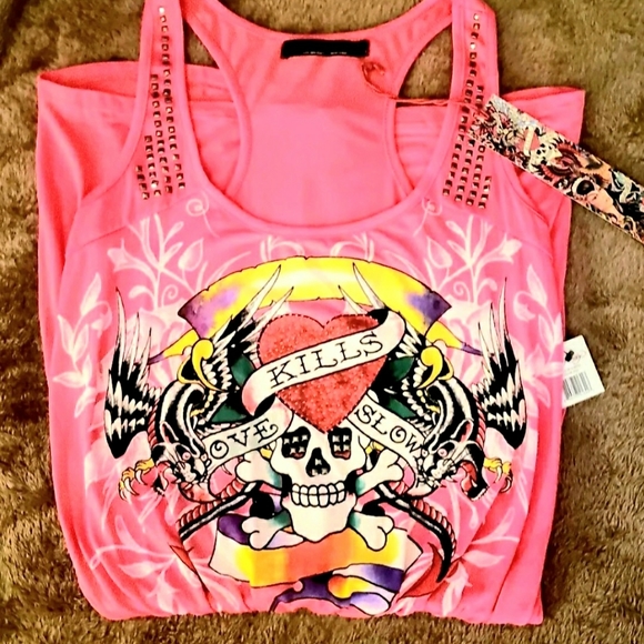 Ed Hardy   ~Love Kills Slowly~   mini-dress - Picture 3 of 14